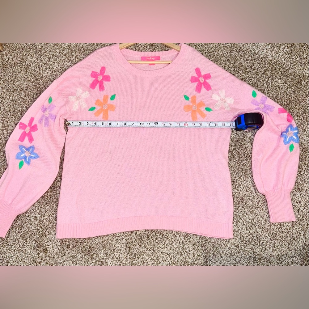 Lilly Pulitzer pink floral Laletta sweater - Picture 7 of 7